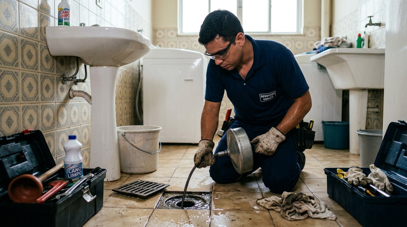 Desentupimento residencial de ralo em Mogi das Cruzes-SP