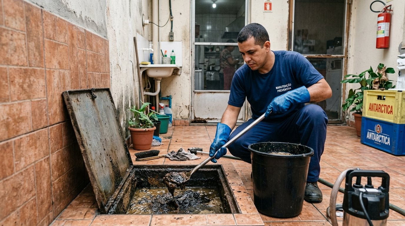 Limpeza de caixa de gordura em Mogi das Cruzes-SP